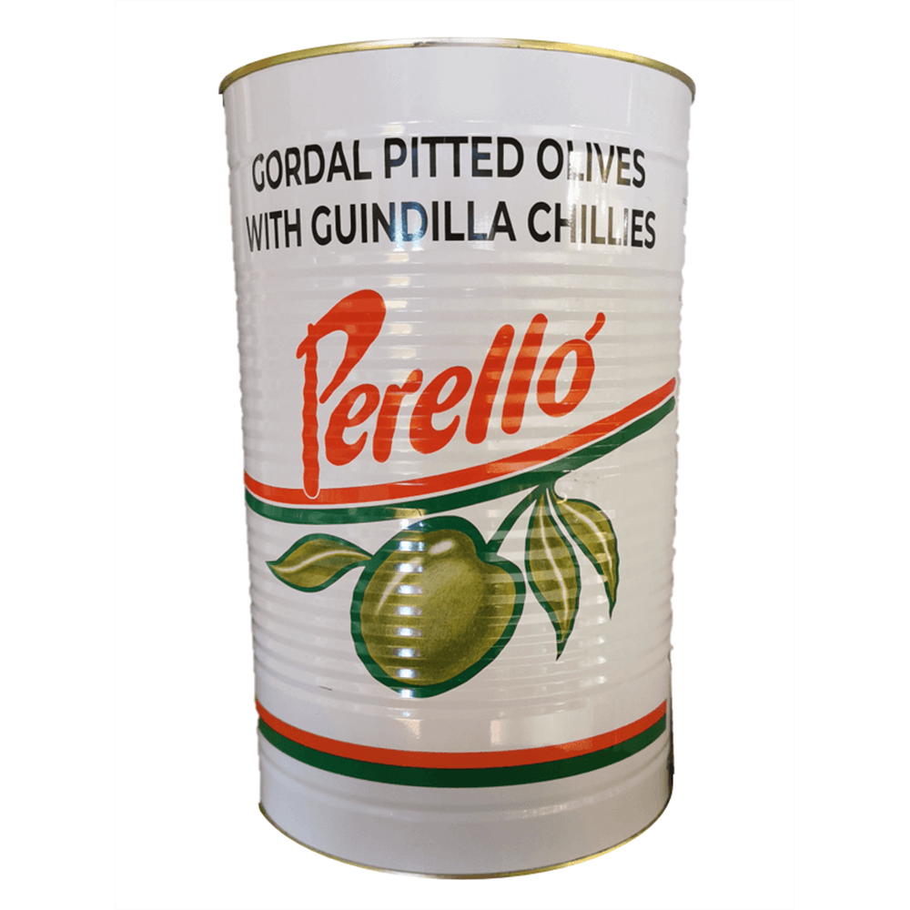 Perello Spanish Green Pitted Olives with Guindilla Chillies 4250ml